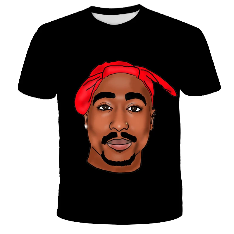 Новая летняя модная мужская и женская футболка Rapper 2pac Tupac 3d принт хип-хоп футболка s Повседневная крутая футболка для мужчин размера плюс 5XL