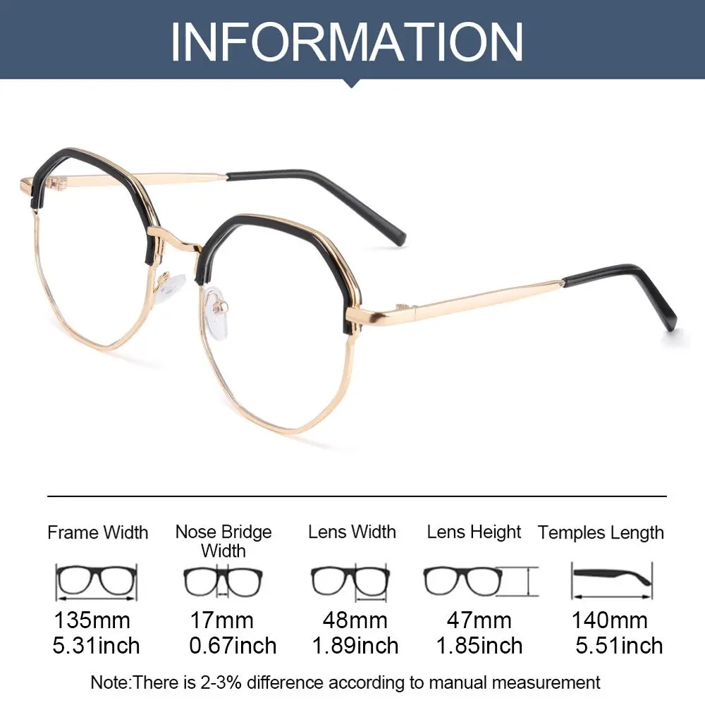 Vintage Anti Blue light Reading Glasses Optical Mirror Simple Metal Women Men Transparent Eyewear Frames Clear Eyeglasses blue light blocking glasses