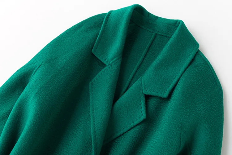 Высокого класса, европейские Cashere пальто Длинная Куртка осень-зима Для женщин халат двухсторонняя Шерстяное пальто NS1424