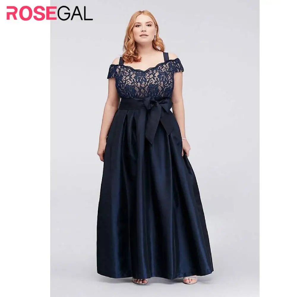 ROSEGAL 2019 размера плюс летнее женское платье с открытыми плечами и кружевной