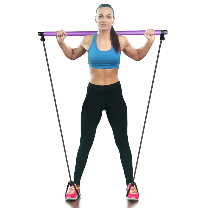 Fitness Sport Pilates Bar Kit Gym Workout Stick Training Elastic Bands Body Building Puller Yoga Rope | Спорт и развлечения