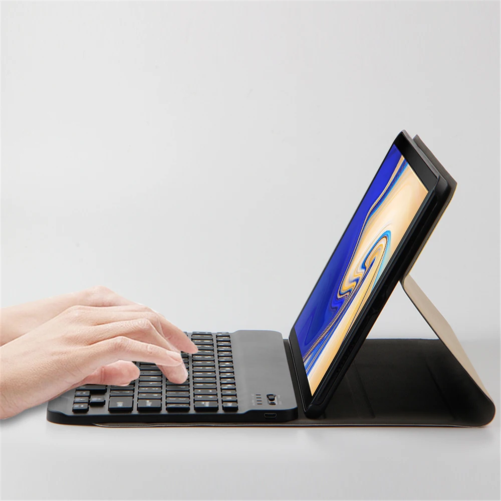Клавиатура чехол для Samsung Galaxy Tab S4 10,5 T830 T835 чехол для планшета из искусственной кожи откидная крышка устойчивый планшетный чехол с Съемная клавиатура