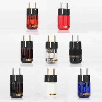 

Hi-end brass EU version AC power plug hifi audio power cable connector schuko mains power adapter plug for diy cable