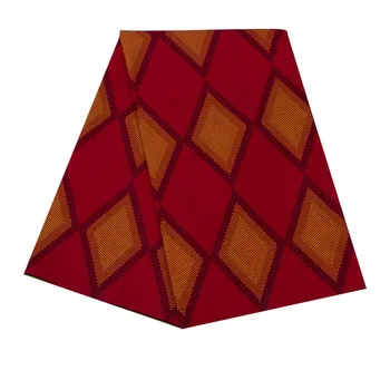 

Red Diamond Printed African Ankara Real Wax Fabric For Women Dress 2020 High quality Nigerian Veritable Wax Print Fabric
