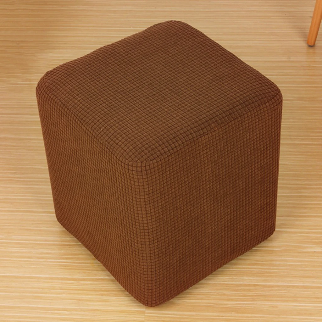 New Solid Stretch Ottoman Slipcover Sofa Footstool Cover Storage Protector 6