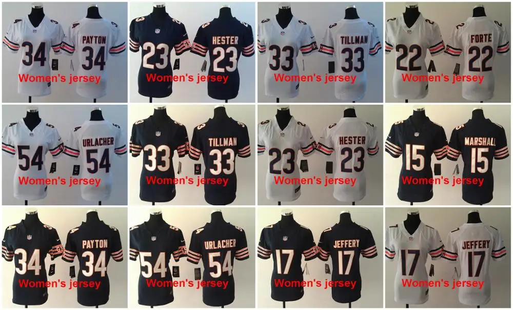 A+++ женские все сшитые Chicago s 13 Kevin White 17 Alshon Jeffery 89 Mike Ditka 34 Walter Payton 22 Matt Forte Jersey