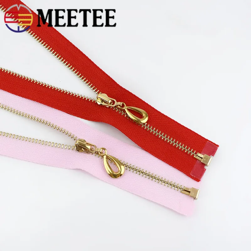 Meetee/2 предмета, 5 шт., 40-70 см, 3#, металлическая молния, открытая молния для шитья, детская одежда золотые молнии, яркие цвета, ZA055