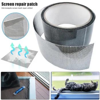 

Window Screen Repair Kit Tape Screen Patch Repair Kit Well Ventilated Strong Adhesive Waterproof Fiberglass Covering Mesh Tapes
