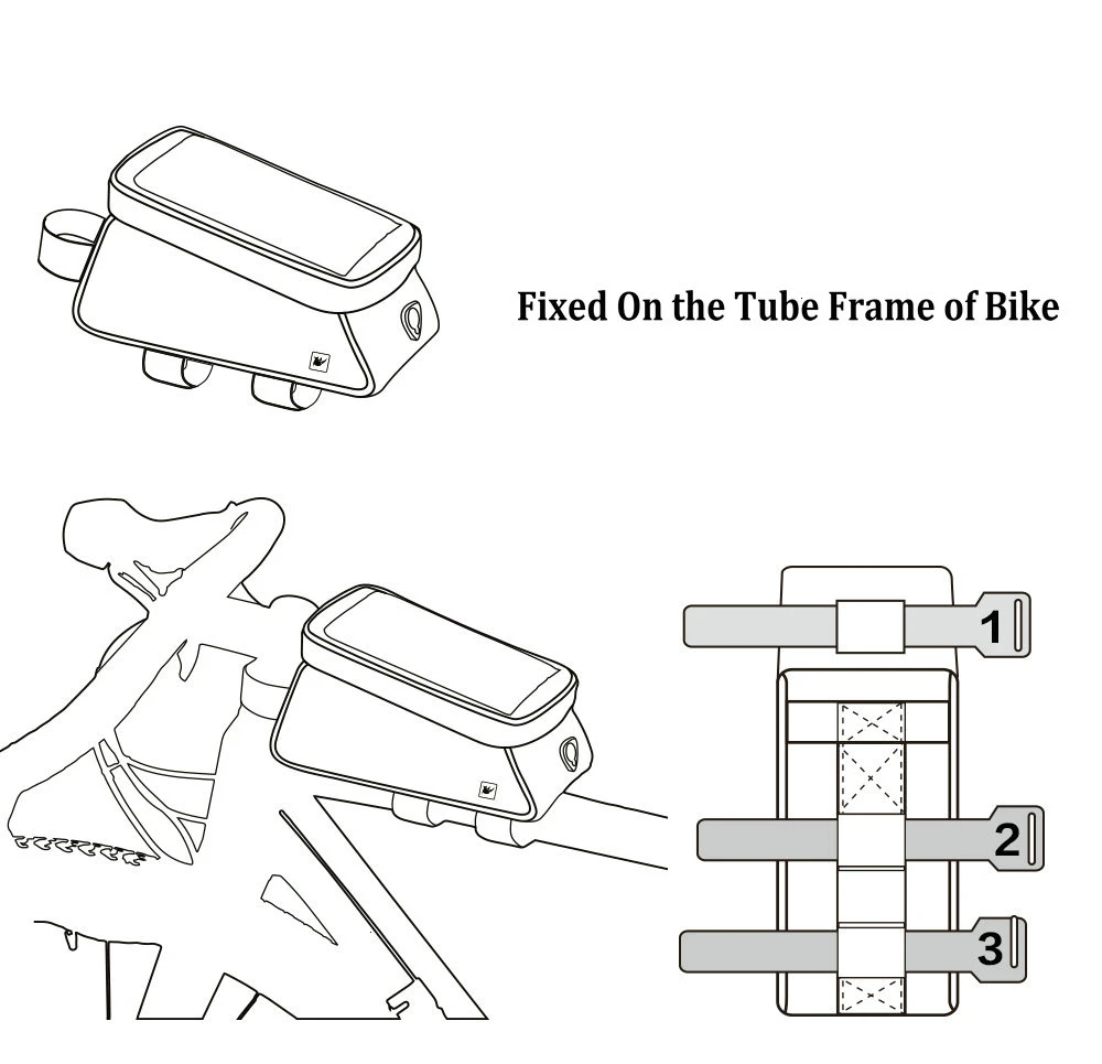 RHINOWALK Bicycle Front Tube Bag Rainproof Touch Screen Cycling Top Front Tube Frame Bags 5.86.0 Phone Case Bike Accessories (13)