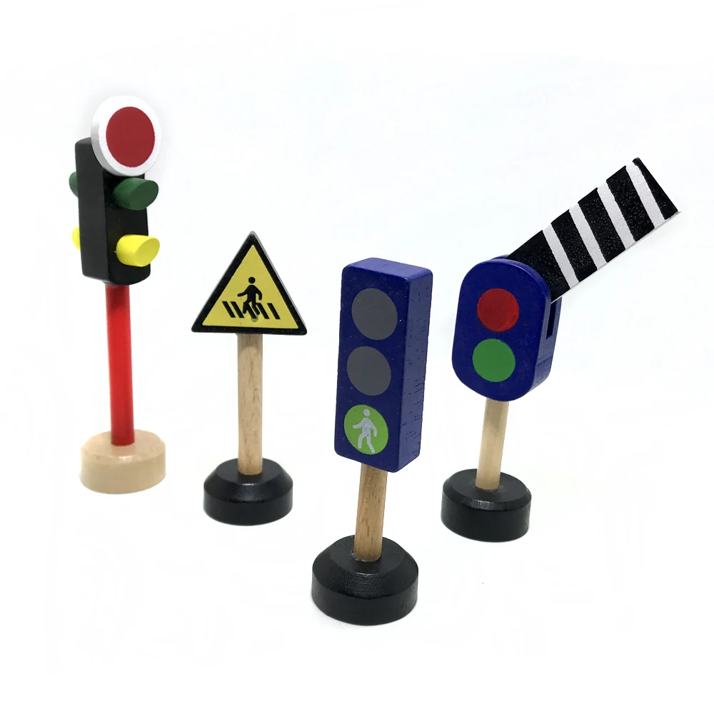 

Traffic Light Track Scene Accessories Toy Drag Mas Street Sign Road Wooden Solid Car 1:64 Wood PD9