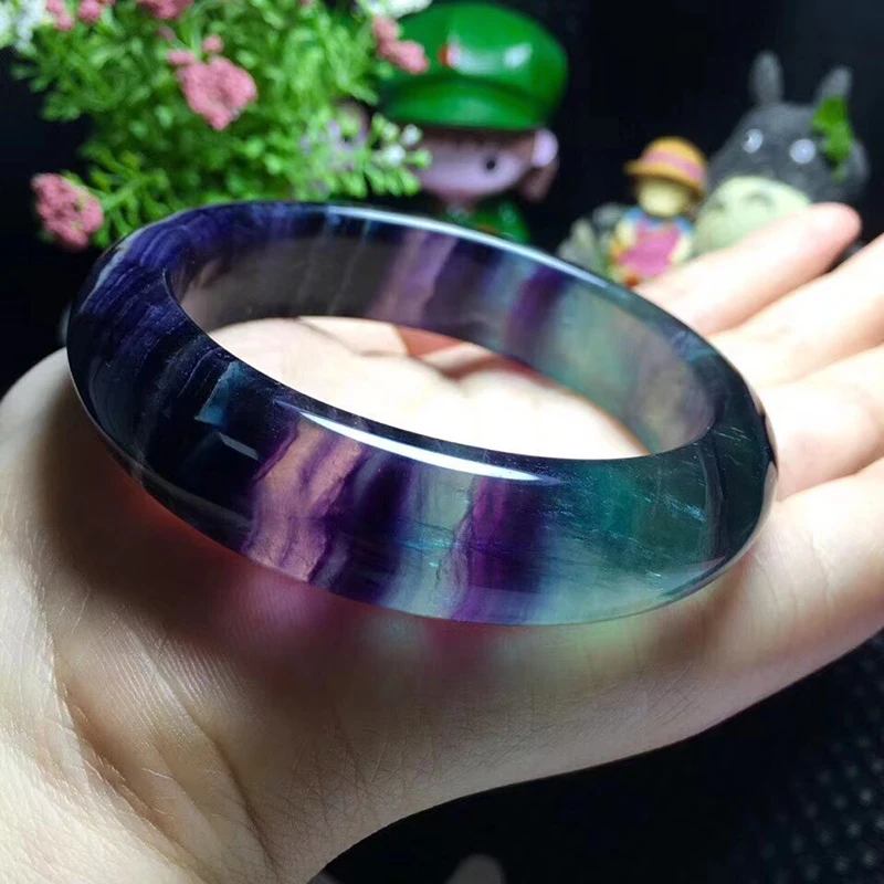 

JoursNeige Fluorite Natural Stone Bangles Original Stone Cutting Bracelet Pattern Rarity Rare Fashion Bangle for Women Jewelry
