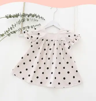 

Summer New Children Baby Cotton Dot Dresses , Girls Princess Cute Clothes 6 Pieces/lot Wholesale