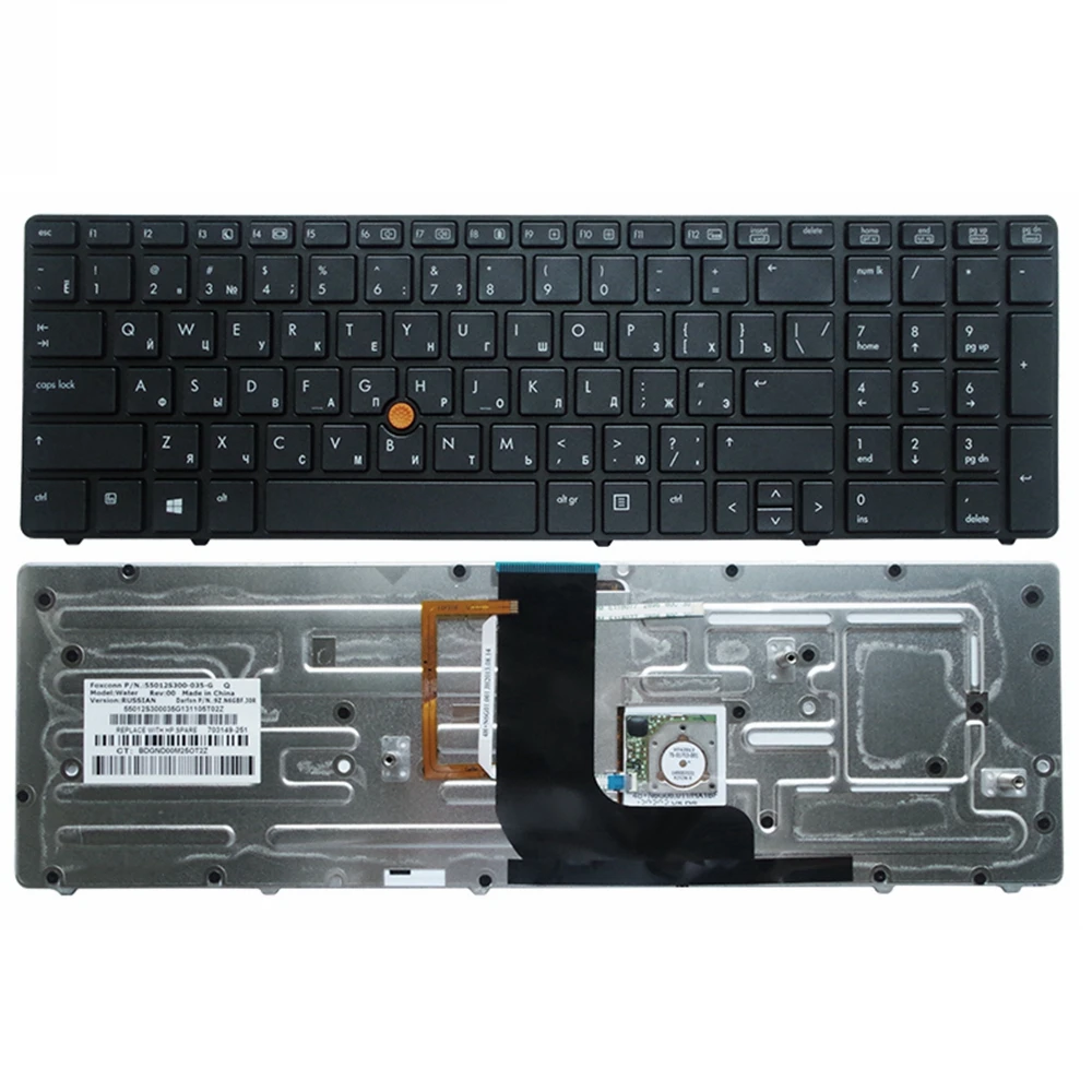 Новая русская клавиатура для ноутбука HP Probook 8560W 8570W RU с черной подсветкой |