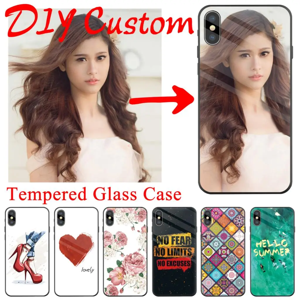 Tempered Glass DIY Phone Case Fundas For Huawei Honor 8 Lite 8Lite Cover Back Bumper Shells Honor8 Cases |