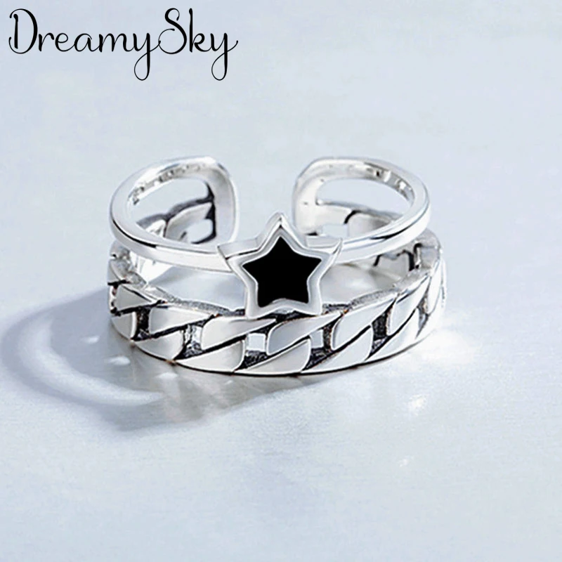 DreamySky,, настоящее 925 пробы, серебряные кольца для женщин, большие античные кольца, ювелирные изделия на палец, высокое качество