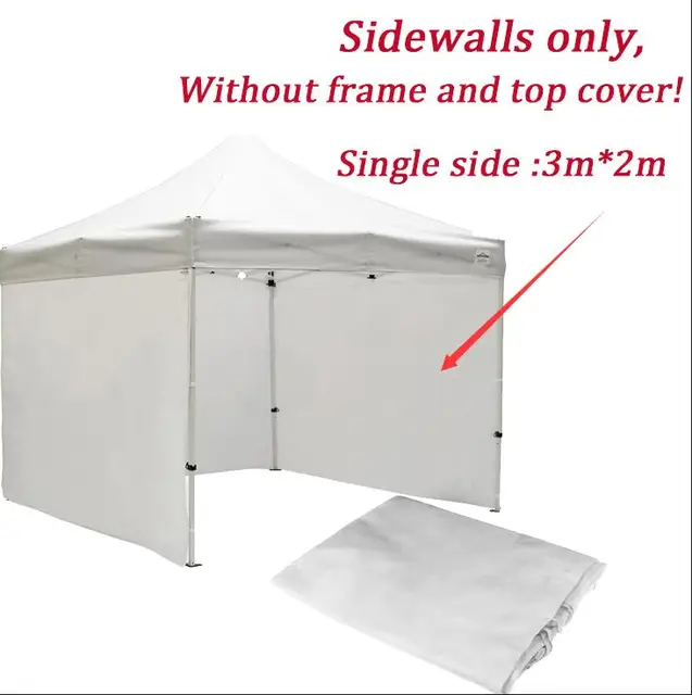 1Pcs Outdoor Gazebo Oxford Cloth Side Panel Folding Replacement Sidewall Tent for Garden BBQ Party No Frame Tent Accessories White sidewall 3mx2m