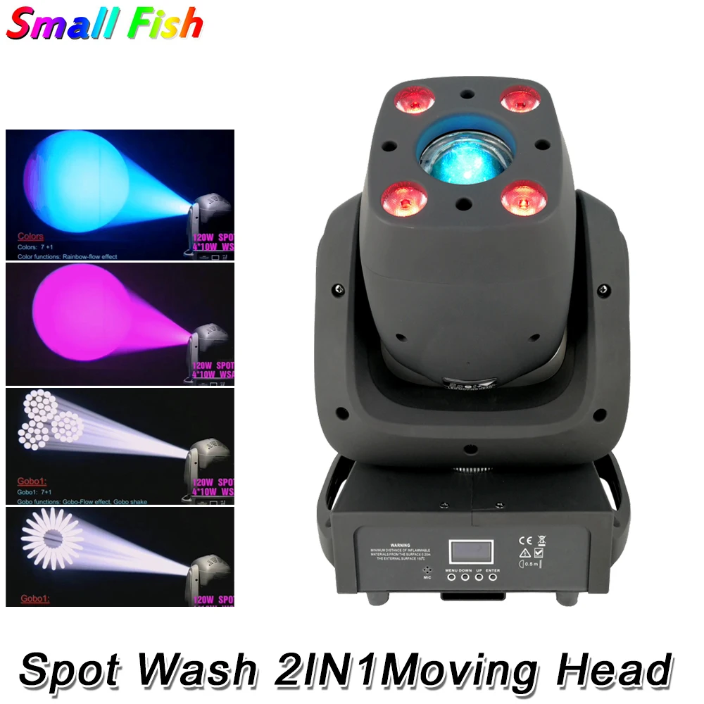 120W LED Spot Wash 2IN1 Moving Head Light 4X10W RGBW 4IN1 DMX 512 Controller Club Party Dj Stage Equipment Disco Lighting Effect