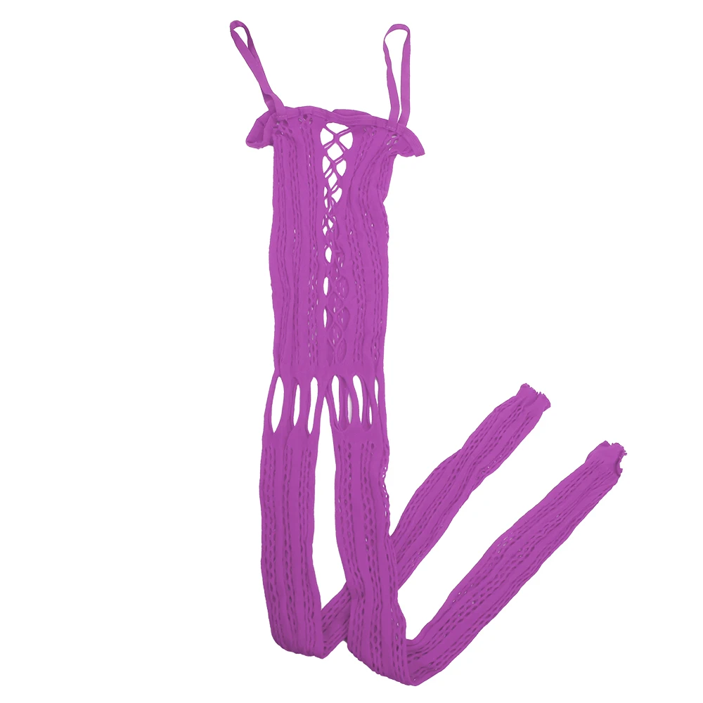 IKOKY боди с открытой промежностью, женские чулки, сексуальное женское белье, Прозрачное нижнее белье - Цвет: Фиолетовый