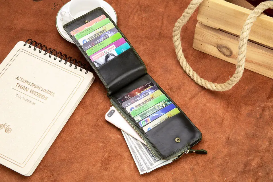 LAOSHIZI LUOSEN Luxury Man Wallets Men's Business Style Genuine Leather Card Holder Billfold Purse Long Wallet New Phone Pocket