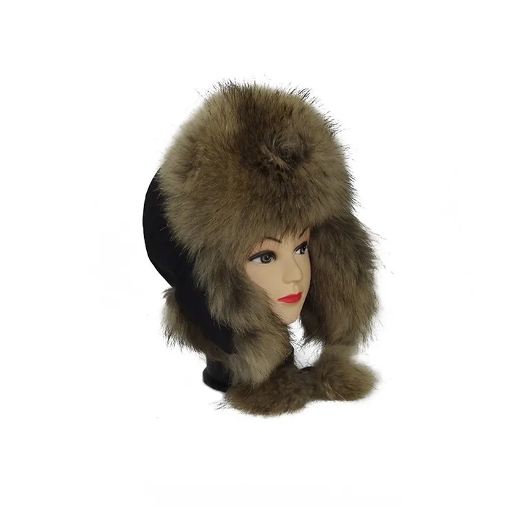 Модная теплая зимняя шапка из лисьего меха русская зимняя женская шапка мужской шлем летчика лисьего меха русская зимняя шапка