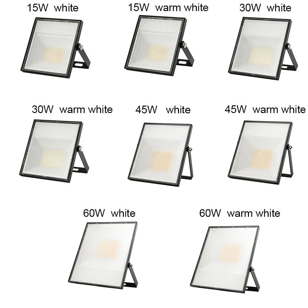 Waterproof IP66 LED Flood Light 15W 30W 45W 60W Projector 220V Outdoor Security Landscape Wall Spotlight - Цвет: 60W Warm White