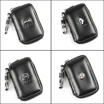 

Leather Car Key Men Key Holder Keys Organizer Women Keychain Covers Zipper Key Case Bag For BMW Audi Mercedes Suzuki KIA Ford