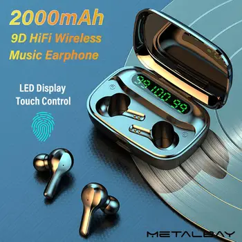 

2000mah smart control Bluetooth V5.0 Earphones Wireless Headphones With Microphone Hifi Stereo Noise Cancelling Headset