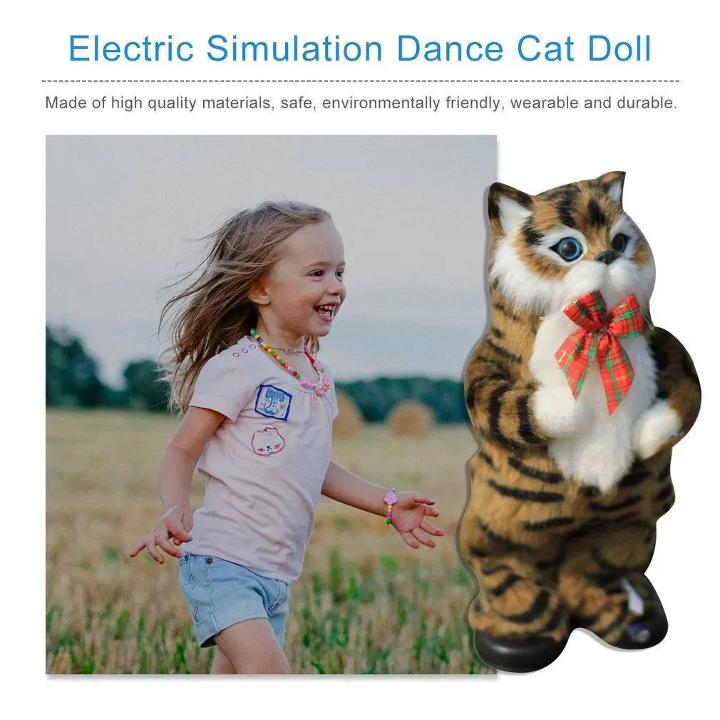 Cute Simulation Cat Electric Yellow Cat Singing And Dancing Cat Doll Gift Kids Interactive Toys Birthday Gift