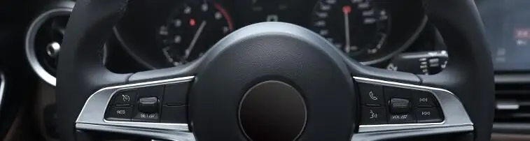 BJMYCYY 2 шт. хромированная накладка на руль автомобиля для Alfa Romeo Giulia для Stelvio аксессуары для стайлинга автомобилей