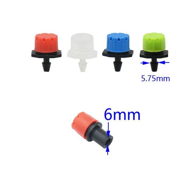 50 Dcs Állítható Csepegtető 6 Mm-Es Lyukú Mikro Öntözés Az Eltömődés Elleni Emitter Kerti Kellékek 1/4 Hüvelykes Tömlőhöz - Image 2