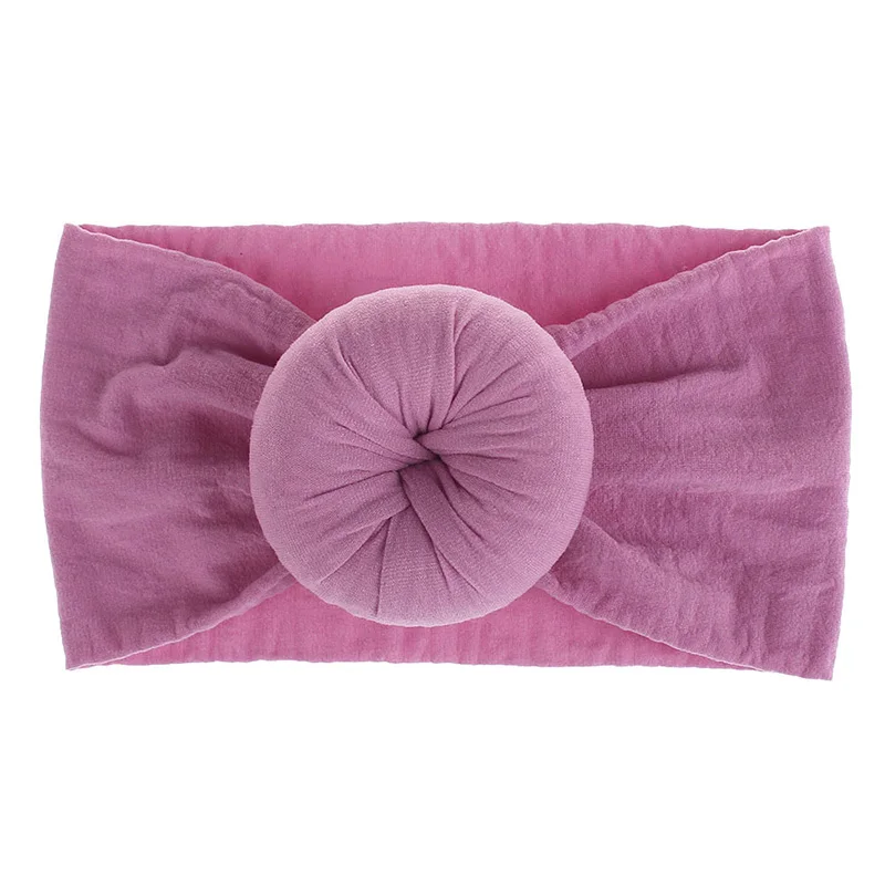 Leather pink ГОРЯЧАЯ Детская повязка на голову для новорожденного, для малыша Девочки Мальчика тюрбан малыша аксессуары для волос Нейлон повязка для волос милая Kwaii мягкая резинка для волос - Цвет: Leather pink