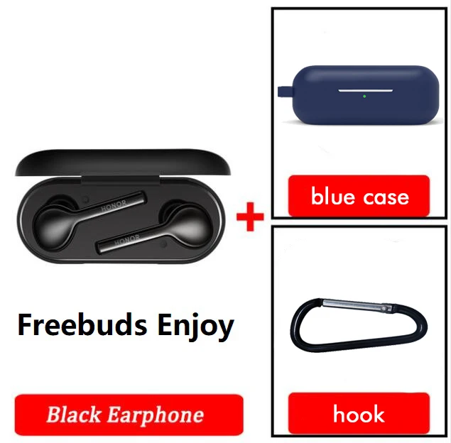 Оригинальные huawei FreeBuds enjoy freebuds Lite TWS huawei Bluetooth беспроводные наушники 12 часов воспроизведения водонепроницаемые управление нажатием - Цвет: E blk n blue case