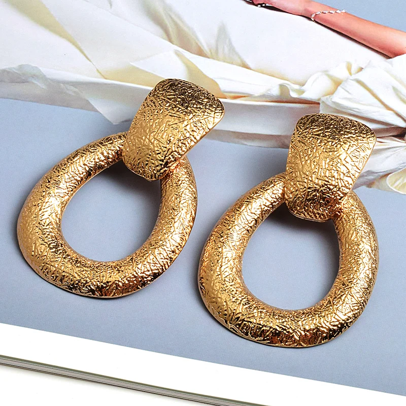 Gold Metal Drop Earrings Fine Jewelry Accessories Hanging Dangle Long Pendientes Bijoux For Women Christmas Gift