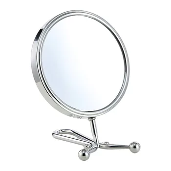 

Makeup Mirror Double Side Cosmetic Mirror Rotating Makeup Mirror Manual Desktop Fashion Mirror Women Magnifying Glass (Silver)