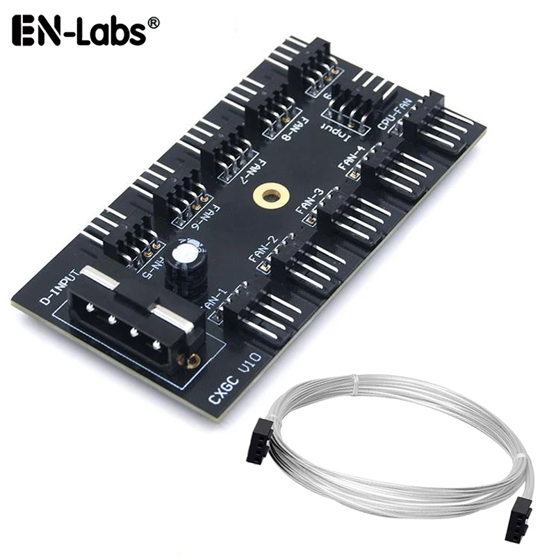 10 портов PWM вентилятор концентратор сплиттер контроллер Molex IDE 4P до 4 Шпильки чехол
