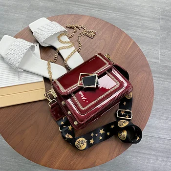 

Patent Leather Small Bags Women Bags New Broadband Trend Fashion Shiny Shoulder Bag Messenger Bag