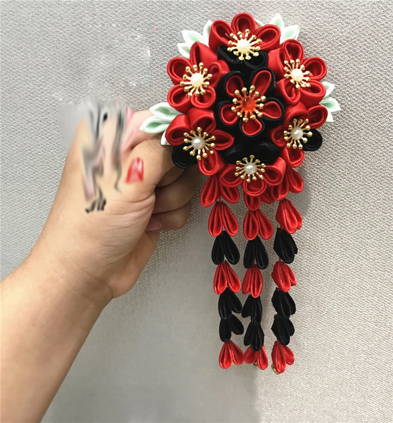 Сакура tsuami Kanzashi шпилька для ханьфу, косплей реквизит ручной работы, аксессуары для костюма, Цветочный декор для женщин и девочек, 1 шт - Цвет: L