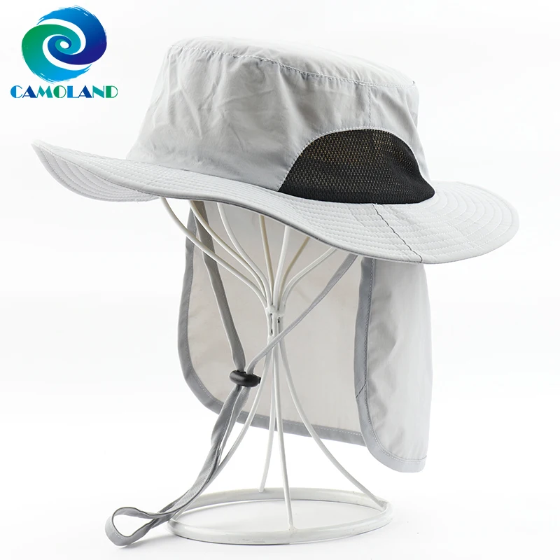 

CAMOLAND UV Protection Sun Hat Women Men 2in1 Waterproof Bucket Hat With Neck Flap Outdoor Breathable Fishing Hiking Boonie Caps