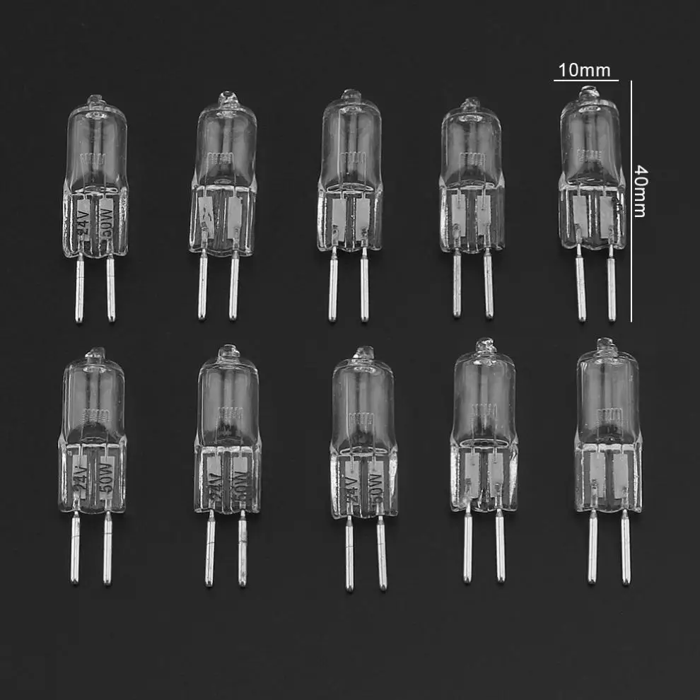 10pcs G5.3 24V 20W 35W 50W Halogen Light Bulbs Long Life Capsule Lamps Warm White Clear Indoor Lighting | Лампы и освещение