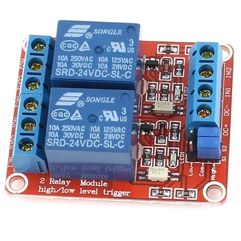

DIY 2-CH High/Low Level Relay Expansion Circuit Board Module DC 24V