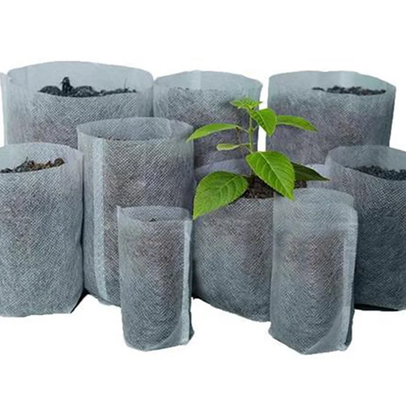 100 шт Различные биоразлагаемые нетканые мешки для питомника, сумки для выращивания растений, тканевые сумки для выращивания рассады