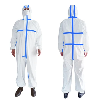 

Disposable Anti-epidemic Antibacteri Plastic Closures Isolation Suit Protective Clothing Dust-proof Coveralls Antistatic ZL