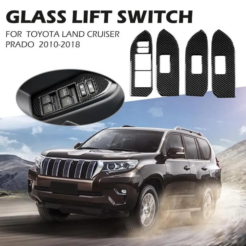 Карбоновое волокно переключатель мощности крышки для Land Cruiser Prado 10-18