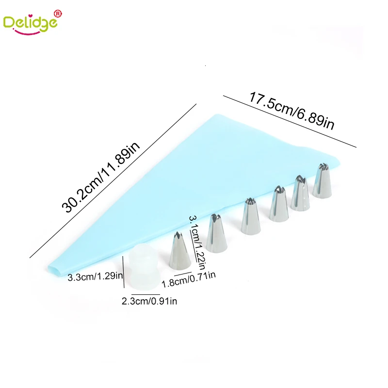 8 шт./компл. глазировки набор 1 пакета(ов)+ 6 насадок+ 1 конвертер DIY Кондитерские глазури трубопроводов для самостоятельного приготовления мороженого, инструменты для украшения торта Кондитерские насадки