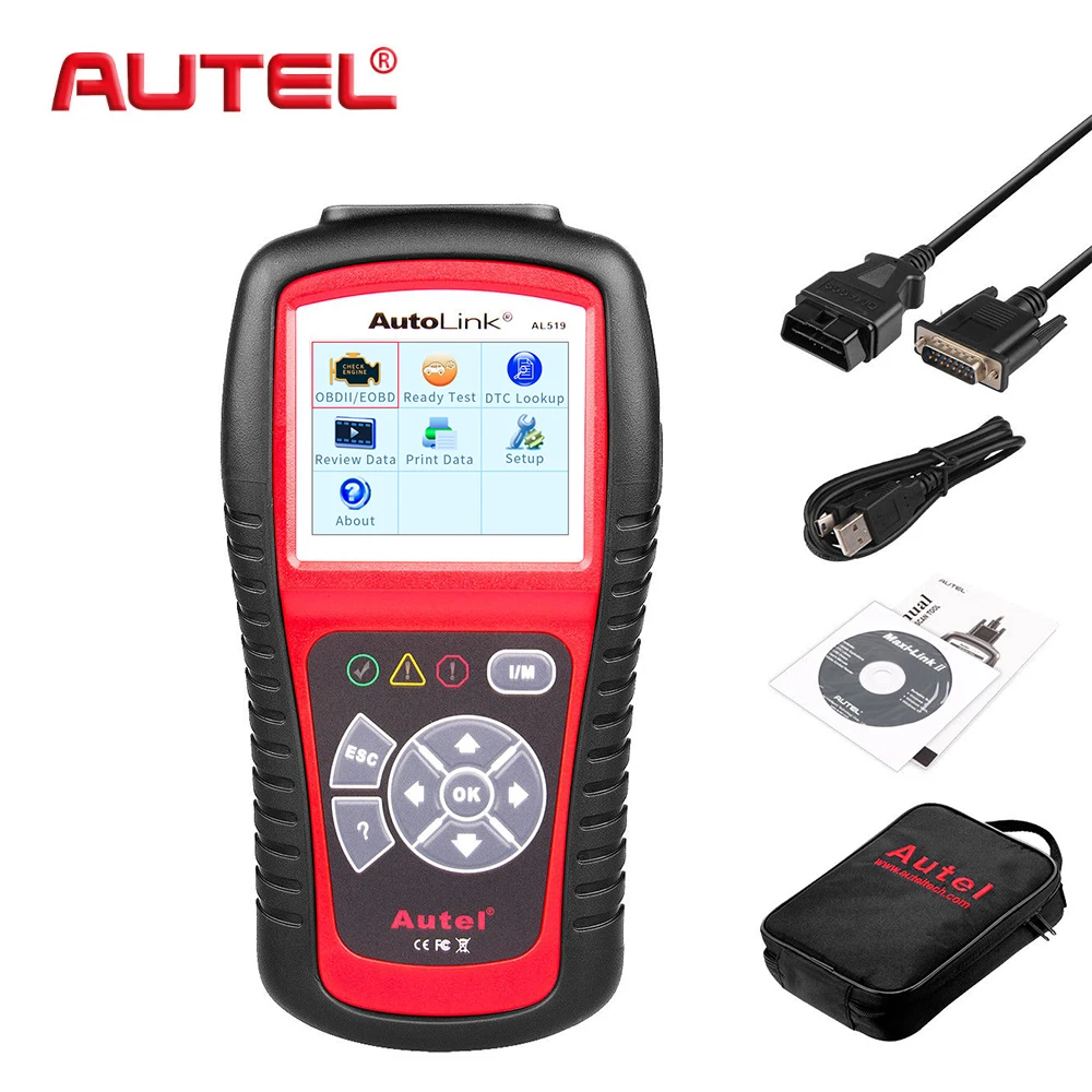 Autel AutoLink AL519 Расширенный OBD2 автоматический сканер считыватель кодов инструмент
