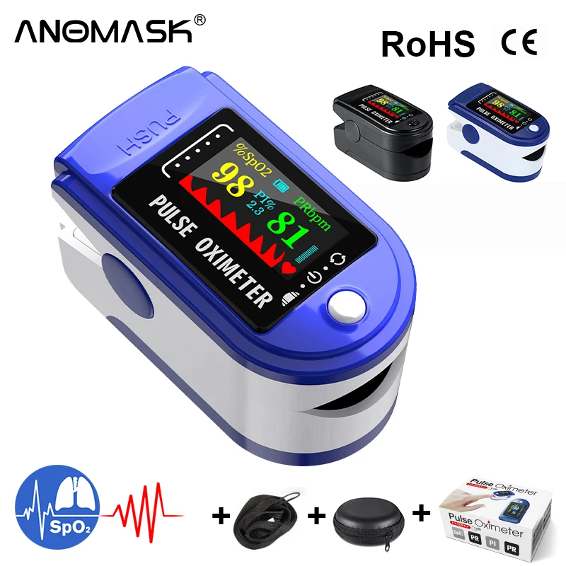 Пульсоксиметр SPO2 PR бесконтактный прибор для измерения температуры крови и