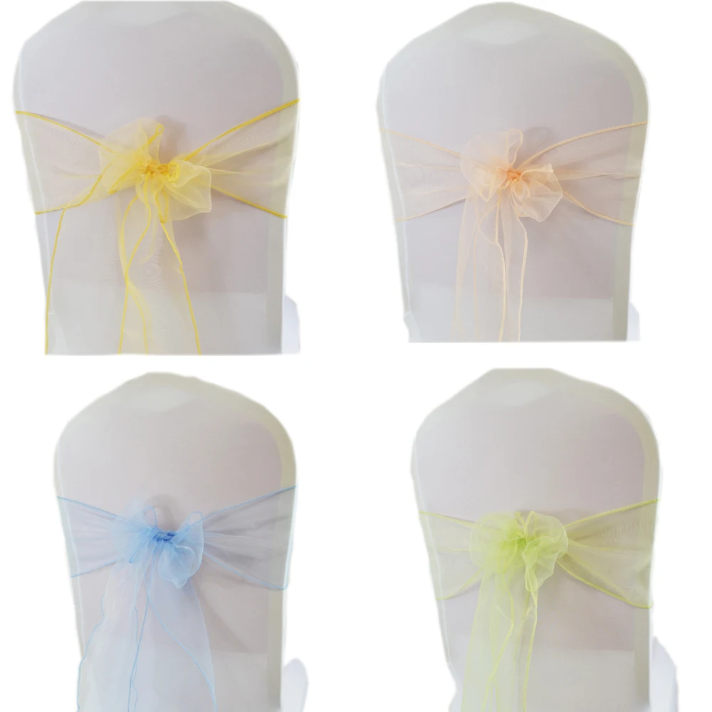 1 шт. Органза Прозрачная Свадебная фотосессия стулья для отеля пояс с узлом чехлы