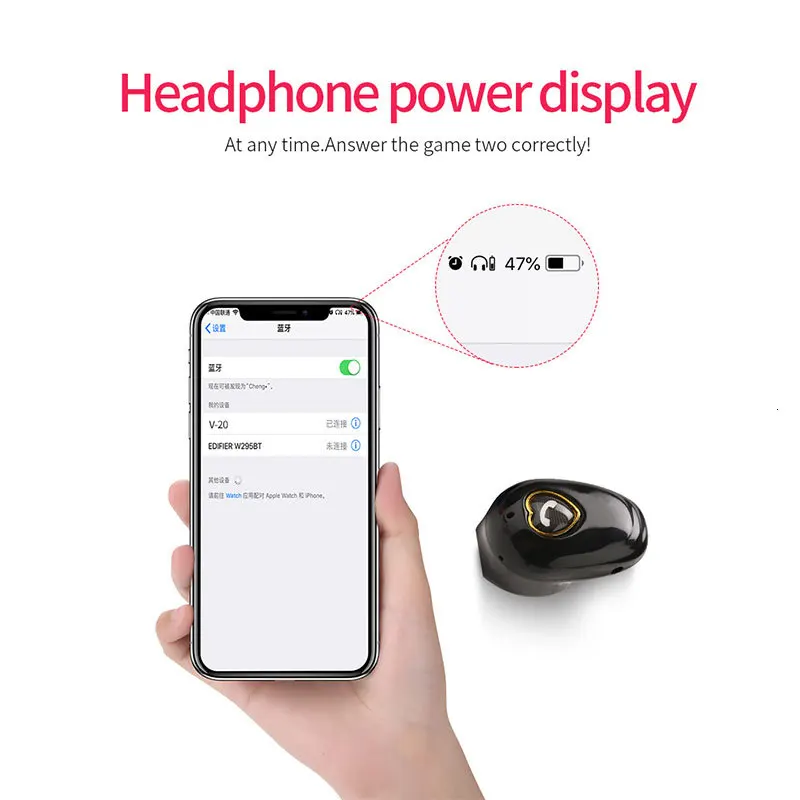 Ubeamer V20 мини беспроводные Bluetooth наушники V4.2 стерео наушники гарнитура одиночные монофонические долгое время ожидания Бизнес Спорт