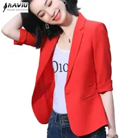 Women Blazer 2022 Spring New Casual Temperament Half Sleeve Slim Jacket Office Ladies Work Coat 1