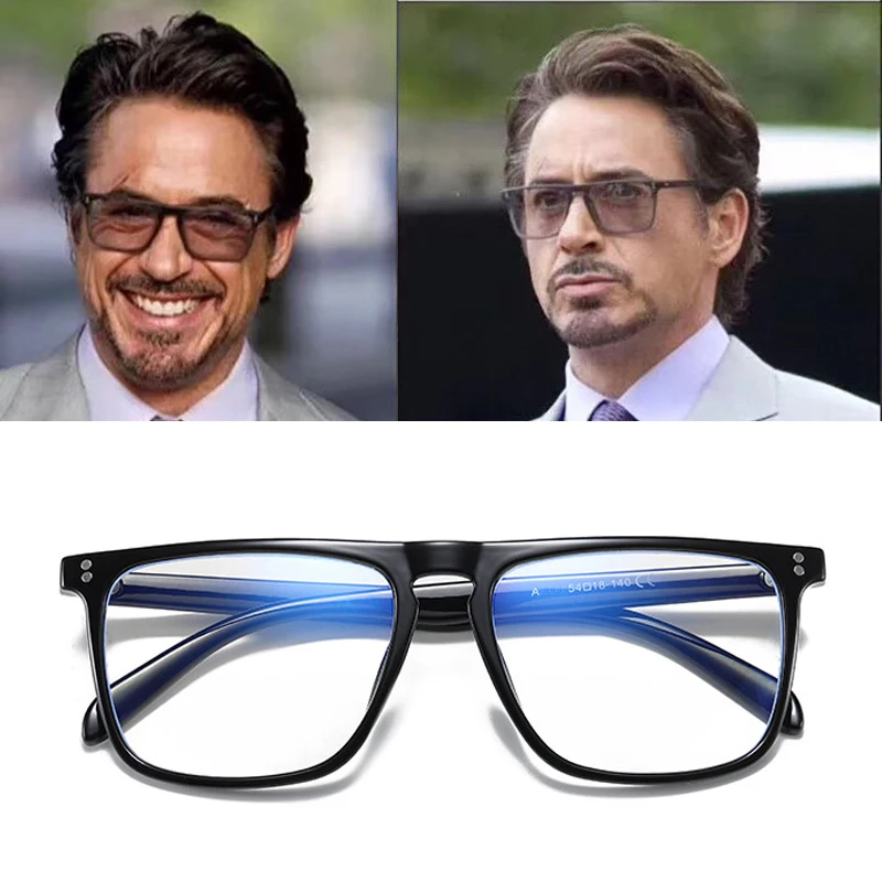 Anti Blue Light Glasses Blocking Filter Reduces Tony Stark Eyewear Strain Clear Gaming Computer Glasses Men Improve Comfort